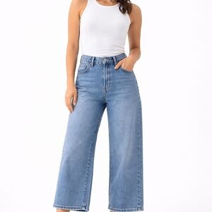 Classic Blue Wide-Leg Women Jeans